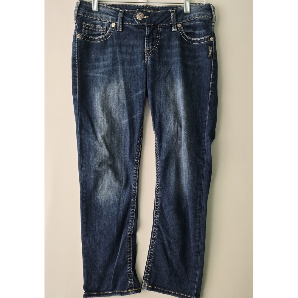 Silver Jeans Tuesday Low Capri Super Stretch Denim Jeans‎ W29 L23